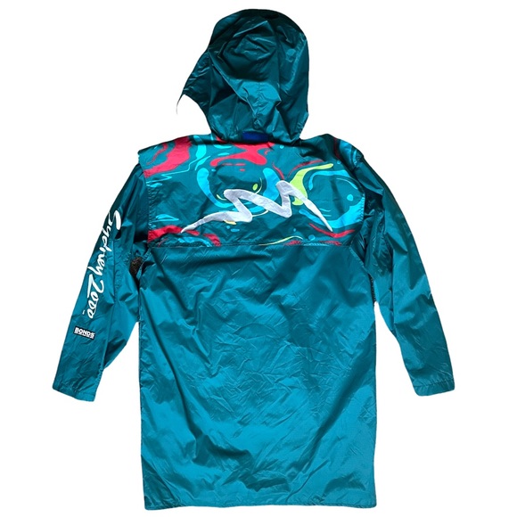 Sydney 2000 Olympics Rain Coat Jacket BONDS Mens Sz M Green Zip Snap Hooded - Picture 3 of 10